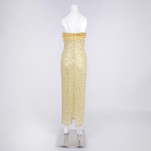 2025 Damenmode Kleider Bodycon Lange Party kleider Pailletten perlen von der Schulter Plissee Elegantes Ballkleid - Product Image 4