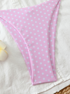 Cute Pink Polka Dot Halter <b>Bikini</b> Set with Gold Starfish Charm Summer Beach Swimwear - Product Image 4