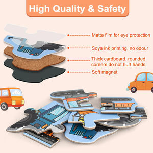 Livre de puzzle magnétique de véhicule <span class=keywords><strong>d</strong></span>'ingénierie 3 en 1, jouet éducatif pour enfants, <span class=keywords><strong>jeu</strong></span> <span class=keywords><strong>d</strong></span>'appariement de formes pour les enfants de 3 ans et plus - Product Image 3