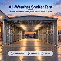 Auvent mobile imperméable en bâche PVC avec structure en acier, tente de carport rétractable pour le stationnement et la protection extérieure quatre saisons