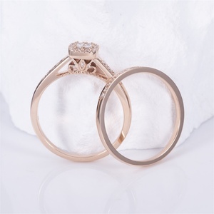 MS-1479 9K Gold <b>Couple</b> <b>Ring</b> Lab Diamond Eternity Wedding <b>Ring</b> - Product Image 4