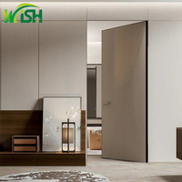 Porte intérieure moderne en bois et aluminium sans cadre autre porte secrète insonorisée et écologique
