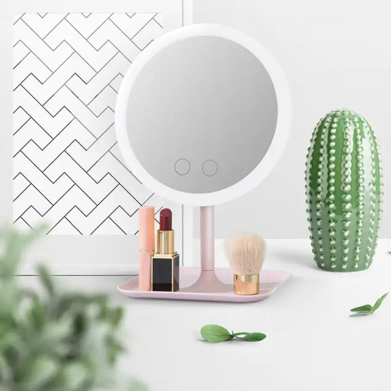 Зеркало для макияжа со светодиодной подсветкой, туалетное зеркало, кольцевой светильник, косметические инструменты для фотосъемки, маленькие зеркала