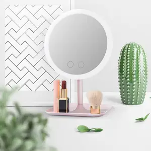 Miroir de maquillage lumineux avec lumière led, portable, pour coiffeuse, outil de beauté anneau lumineux, petits miroirs