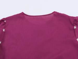 Robe longue <span class=keywords><strong>bohème</strong></span> brodée personnalisée 2026 - Coupe décontractée, manches courtes, boutonnée, style <span class=keywords><strong>bohème</strong></span>, OEM/ODM par une usine de vêtements chinoise - Product Image 6