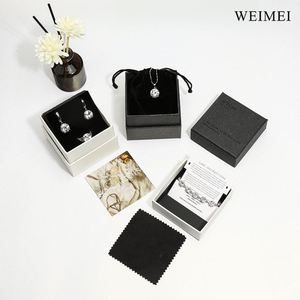Custom Logo Luxury Paper Jewelry <b>Gift</b> <b>Box</b> with Microfiber Pouch for Ring Necklace <b>Earring</b> Bracelet Packaging - Product Image 3