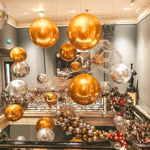 Decoración Navideña Inflable de PVC, Modelo <span class=keywords><strong>Gigante</strong></span>, Globo Brillante, <span class=keywords><strong>Esfera</strong></span> Inflable de Espejo, <span class=keywords><strong>Esfera</strong></span> Grande para Fiesta de Navidad - Product Image 1