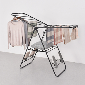Séchoir à linge en métal à ailes <span class=keywords><strong>de</strong></span> mouette détachable, robuste, <span class=keywords><strong>de</strong></span> type debout, pliable, design fonctionnel pour la <span class=keywords><strong>salle</strong></span> <span class=keywords><strong>de</strong></span> <span class=keywords><strong>bain</strong></span> - Product Image 2