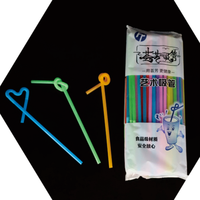 Pailles à boire flexibles télescopiques en PP OEM d'usine, 200 mm, 260 mm, de qualité alimentaire, colorées, jetables, pour bar et fête