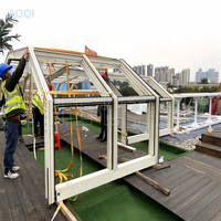 Casa de Flores Móvil Compacta para Uso Doméstico con un Techo de Vidrio Aislado de Aleación de Aluminio Autoextensible de Lujo con Solárium