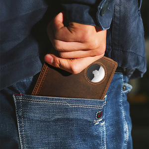 Men's Genuine Leather Tri-fold <b>Wallet</b> With <b>RFID</b> <b>Blocking</b> And AirTag Slot For Everyday Use - Product Image 3