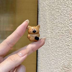 Cuentas sueltas de madera de durazno con forma de oso para hacer pulseras, artesanía y joyería - Product Image 3
