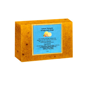 สบู่ขมิ้น Kojic กรดโคจิกทำความสะอาดได้อย่างล้ำลึกช่วยให้ผิวเรียบเนียนโทนสีผิวนมแพะสบู่ล้างมือ