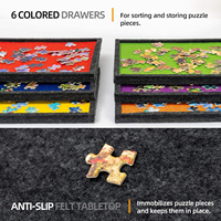 Verstellbarer 6-Schubladen-Puzzletisch mit 9mm Dicker Filzplatte ODM/OEM Kinder- und Jugend-Aufbewahrungstisch für Puzzles