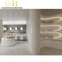 Vitrine de présentation minimaliste pour magasin de beauté, armoire de rangement pour parfums, armoire à parfums à panneaux côtelés verticaux