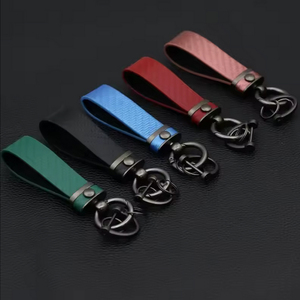 Porte-clés de voiture en fibre de carbone pour homme, porte-clés à ressort, porte-clés en cuir, accessoires de voiture, organisateur, anneau en D, anti-perte, porte-clés de voiture - Product Image 1