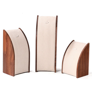 Cổ Walnut đồ trang sức bằng gỗ hiển thị đứng Set cho Vòng Cổ Bông Tai Nhẫn bao bì hiển thị - Product Image 5
