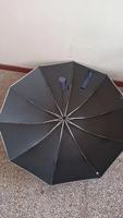 Parapluie en tissu pongé automatique 3 fois pour adultes de voyage imperméable à l'eau réfléchissant avec poignée en plastique et cadre en métal