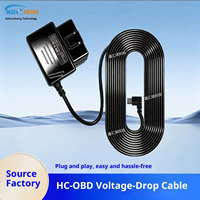 Cable Cargador OBDII para Automóvil, Adaptador de Corriente Mini USB Macho, Kit de Cableado para GPS y Cámara de Coche
