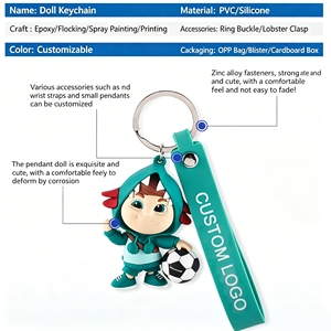 Porte-clés en PVC souple personnalisés en gros, figurines 3D mignonnes <span class=keywords><strong>de</strong></span> lapin, <span class=keywords><strong>singe</strong></span>, animaux <span class=keywords><strong>de</strong></span> dessin animé, porte-clés en caoutchouc PVC - Product Image 4