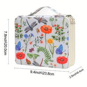 Étui à crayons multicolores à grande capacité avec 124 trous, 3 couches, fermeture éclair, sac à crayons, pochette de rangement pour pinceaux d'art - Product Image 2