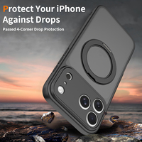 Coque de téléphone anti-choc magnétique avec support et protection intégrale de l'objectif de l'appareil photo, finition mate orange cosmique pour iPhone 17 16 15 14 Pro Max
