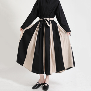Vente chaude couleur correspondant taille haute conception a-ligne jupe femmes nouvelle petite fille jupe noire Style japonais jupe 1995 - Product Image 3