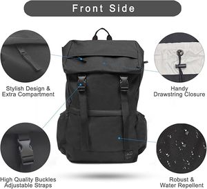 Muestra gratis de lujo TPU cuero impermeable viaje Tuck Pack Rolltop ordenador portátil mochilas escolares Roll-top mochila antirrobo - Product Image 3