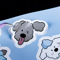 Feuilles d'autocollants mignons personnalisés avec impression étanche d'animaux découpés à l'emporte-pièce autocollants amusants en vinyle promotionnels pour chiens