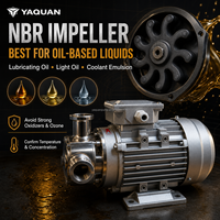 Pompe à impeller flexible sanitaire YAQUAN RXB-15 pour le transfert de vin, jus, sirop et aliments 1m³/h 0.3MPa 0.37kW DN15 Auto-amorçante