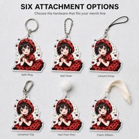 Porte-clés personnalisé en acrylique anime, chaîne serpent en acrylique transparent de 3 mm, découpe sur mesure, vente en gros, faible MOQ, délai de livraison rapide