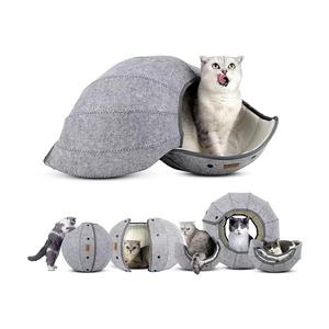 Cojín semicerrado de felpa suave interactivo de estilo moderno al por mayor, cama cueva plegable para gatos, túnel, gato, juguete para mascotas para gatos de interior - Product Image 3