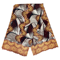 Tissu africain imprimé Ankara découpé au laser, 3D, en dentelle, 5 yards, pour la création de vêtements traditionnels ou modernes