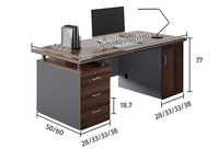 Estación de trabajo de madera maciza, duradera, Simple y moderna, escritorio de oficina, gabinete de personal, silla de oficina financiera, combinación de escritorio para ordenador