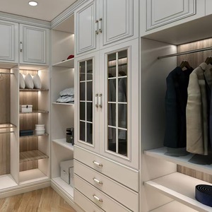 Armoire ouverte en bois BALOM, armoire <span class=keywords><strong>de</strong></span> rangement sur mesure spacieuse pour grande chambre et <span class=keywords><strong>dressing</strong></span> - Product Image 1