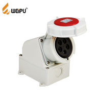 Conector IEC Industrial de alta calidad WEIPU IP65 3/4/5 pines 16A/32A carcasa de PC hembra conector impermeable de níquel