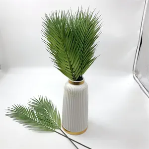 QSLH G-261 wholesale cheap tropical plastic plant coconut leaf palm tree artificial palm leaves for outdoor home decor