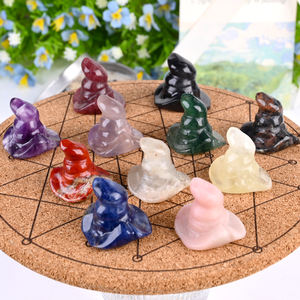 Natuurlijke Hoge Kwaliteit Reiki Kristal Helende Kristal Mini Heksenhoed Beeld Houtsnijwerk Voor Decoratie - Product Image 4