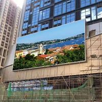 Layar LED P10 Full Color Tahan Air 4K HDR10+ Kecerahan 5000cd Panel Video Wall Luar Ruangan Signage Digital Raksasa