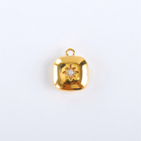 Liontin Baja Anti Karat Lapis Emas 18K Berkualitas Tinggi Bebas Noda, Berhiaskan Zirkon Mikro, untuk Pembuatan Perhiasan DIY, Liontin untuk Kalung dan Gelang