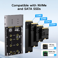 Boîtier SSD externe MAIWO M.2 Type-C compatible SATA/NVMe/AHCI, prend en charge les SSD 2230~2280, lecture, écriture et copie pour ordinateur portable et PC