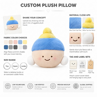 OEM ODM Personnalisé Coussin en peluche et coussin décoratif en tissu écologique, figurine en peluche douce rembourrée, mascotte de marque, coton PP, polyester