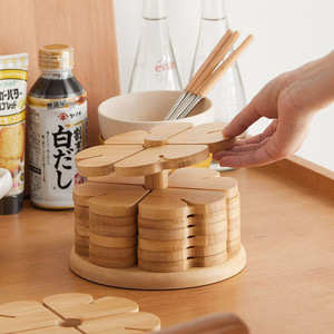 Sous-plat en bois en forme de trèfle à quatre feuilles, résistant à la chaleur, pour casserole, plat, vaisselle, dessous de plat de cuisine - Product Image 2