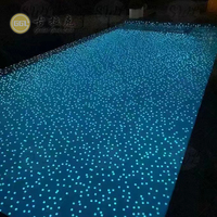 Mosaïque de verre fluorescent bleu clair pour piscine, mosaïque de piscine lumineuse