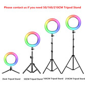 MJ33 Anneau lumineux LED RGB de 13 pouces pour studio photo et vidéo, avec trépied et télécommande