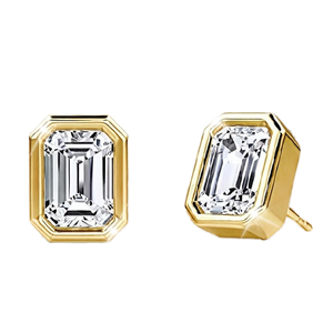 Luxury 14K Solid Gold 18K Gold Plated GRA Certified Classic Bezel Moissanite <b>Stud</b> <b>Earrings</b> for Engagement Wedding Gift Jewelry - Product Image 1