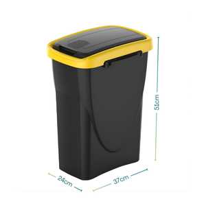 Modular Waste <b>Bins</b> Set Of 4 25 Liter Swing <b>Lid</b> For Separate Collection - Product Image 2
