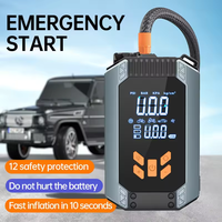 Démarreur de voiture portable avec compresseur d'air 12V avec gonfleur de pneu Batterie de voiture 4 en 1 Démarreur de voiture à essence diesel