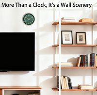 Jam Dinding Modern dengan Jarum Penunjuk Waktu dan Mesin Quartz Senyap - Warna Hijau untuk Kamar Tidur, Ruang Tamu, Kantor Rumah, Dapur, Bersertifikasi CE RoHS