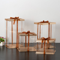 Boîtes à Gâteaux de Mariage Carrées en Plastique Transparent de 8, 10, 12, 14 Pouces de Haut, en Stock